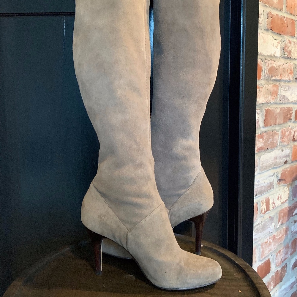 Cole Haan Taupe Suede Tall Boots